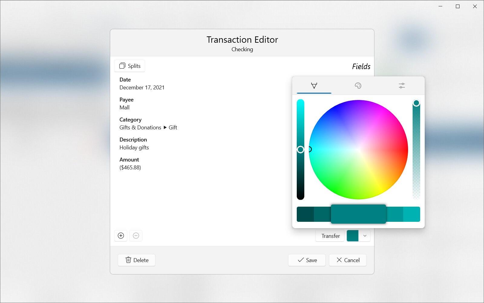 Transaction Editor