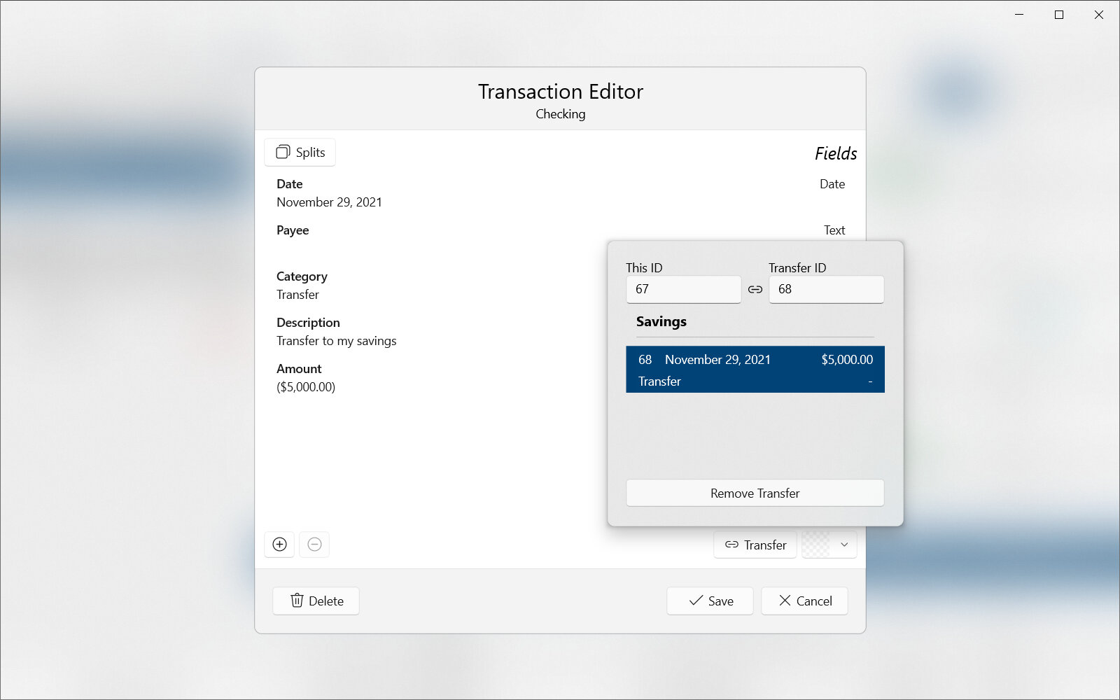 Transaction Editor